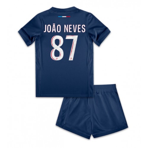 Paris Saint-Germain Joao Neves #87 Domaci Dres za djecu 2024-25 Kratak Rukav (+ Kratke hlače)